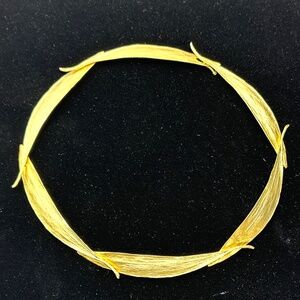 Eucalyptus Leaf Gold Collar Necklace by Michael Michaud — Signed — NWOT